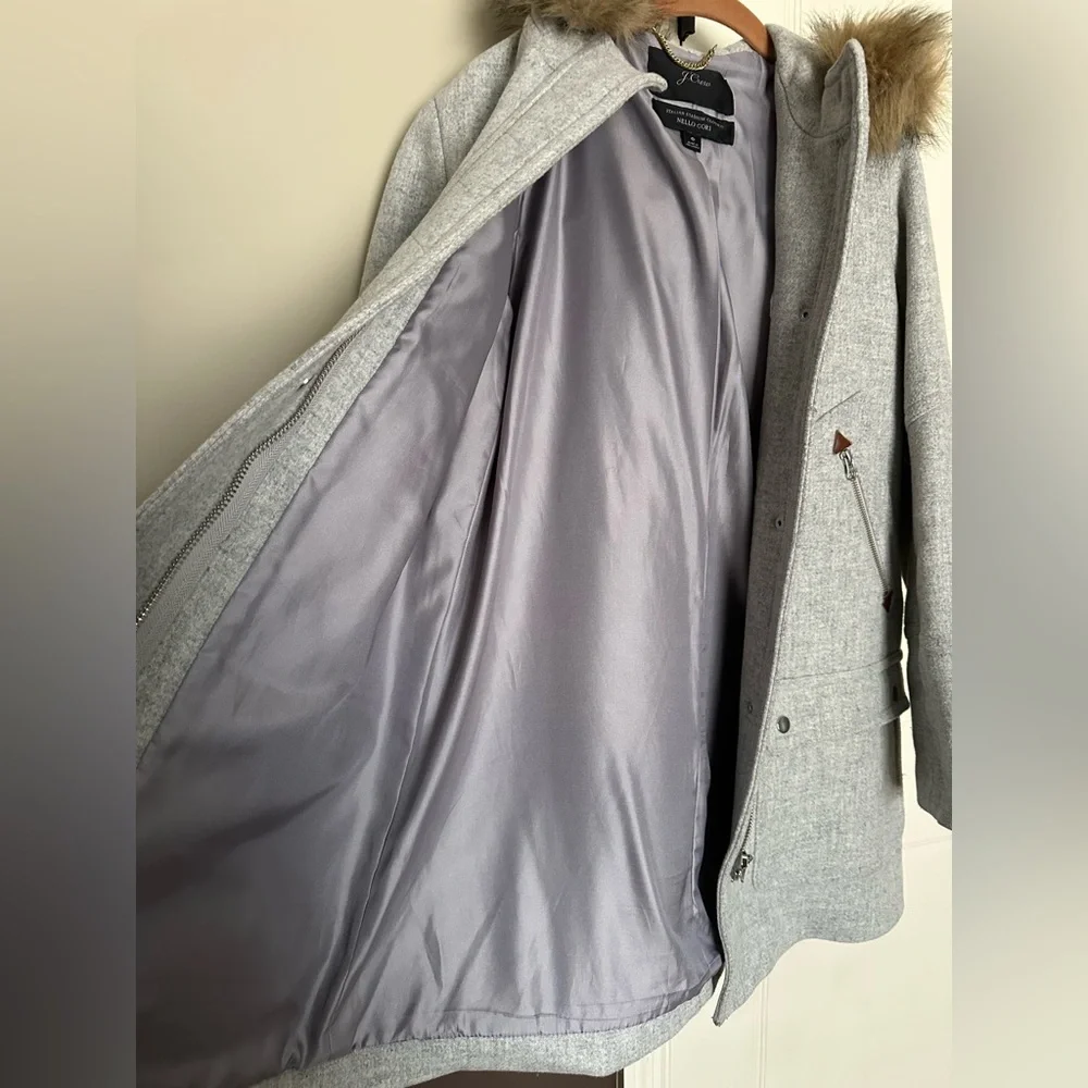Jcrew Stadium Nello Gori Coat with faux fur hood - Picture 5 of 12